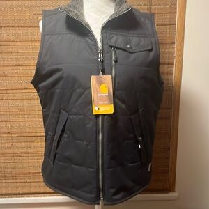 Carhartt utility Sherpa lined reversible vest. Charcoal gray size Medium. TTS